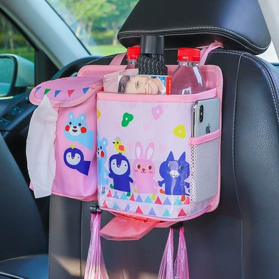 Seat Hanging Storage Box Multi-Functional – Car storage bag/box - pink-hand-in-hand
