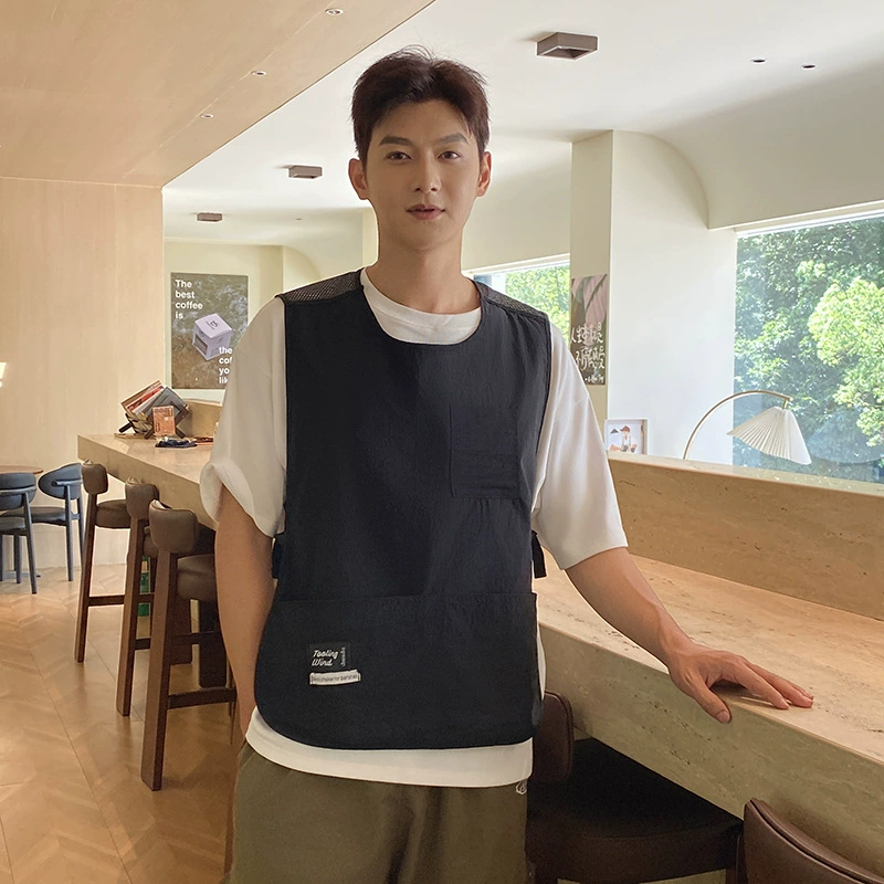 Новый сетчатый фартук-жилет для мужчин и женщин, для приготовления пищи на кухне, водоотталкивающий, противообрастающий, дышащий и износостойкий, комбинезон для домашнего общественного питания.