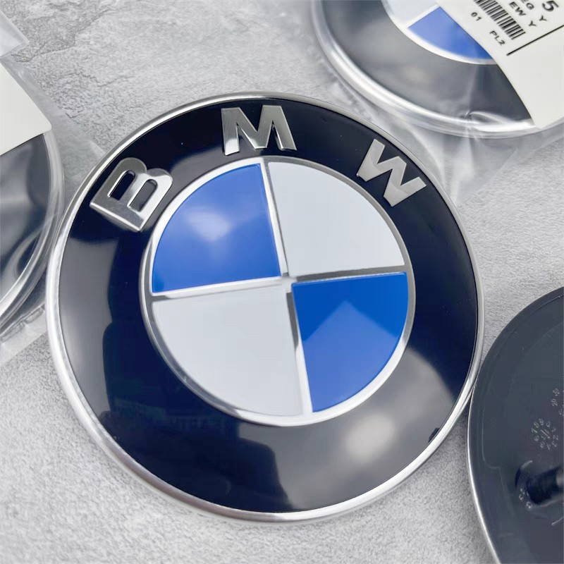 Suitable for Bmw Original Car Logos, Factory Blue, White, and Black Background Front and Rear Emblems, 82mm and 74mm, Hood and Trunk Car Logos