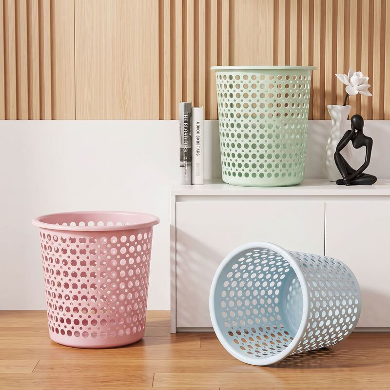 Hollowed-out extra-large home-style commercial dormitory trash can without lid, perforated bin, home-style storage bin