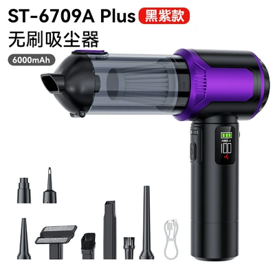 Car-Mounted Wireless Vacuum Cleaner with Blowing Tozsoranlar - st-6709aplusblack-purple