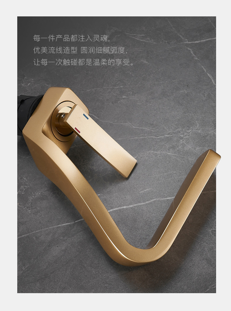 Cross-border light luxury washbasin, waterfall faucet, bathroom cold and hot, all-copper gold, Nordic creative faucet undefined