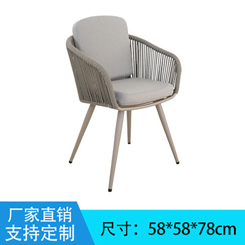 Mesa y silla de caña al aire libre patio jardín ocio balcón muebles cafetería terraza impermeable combinación de silla de caña solar