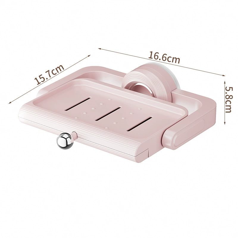 Soap holder wall shelf, rotating suction cup drying rack, cream, multi-size storage