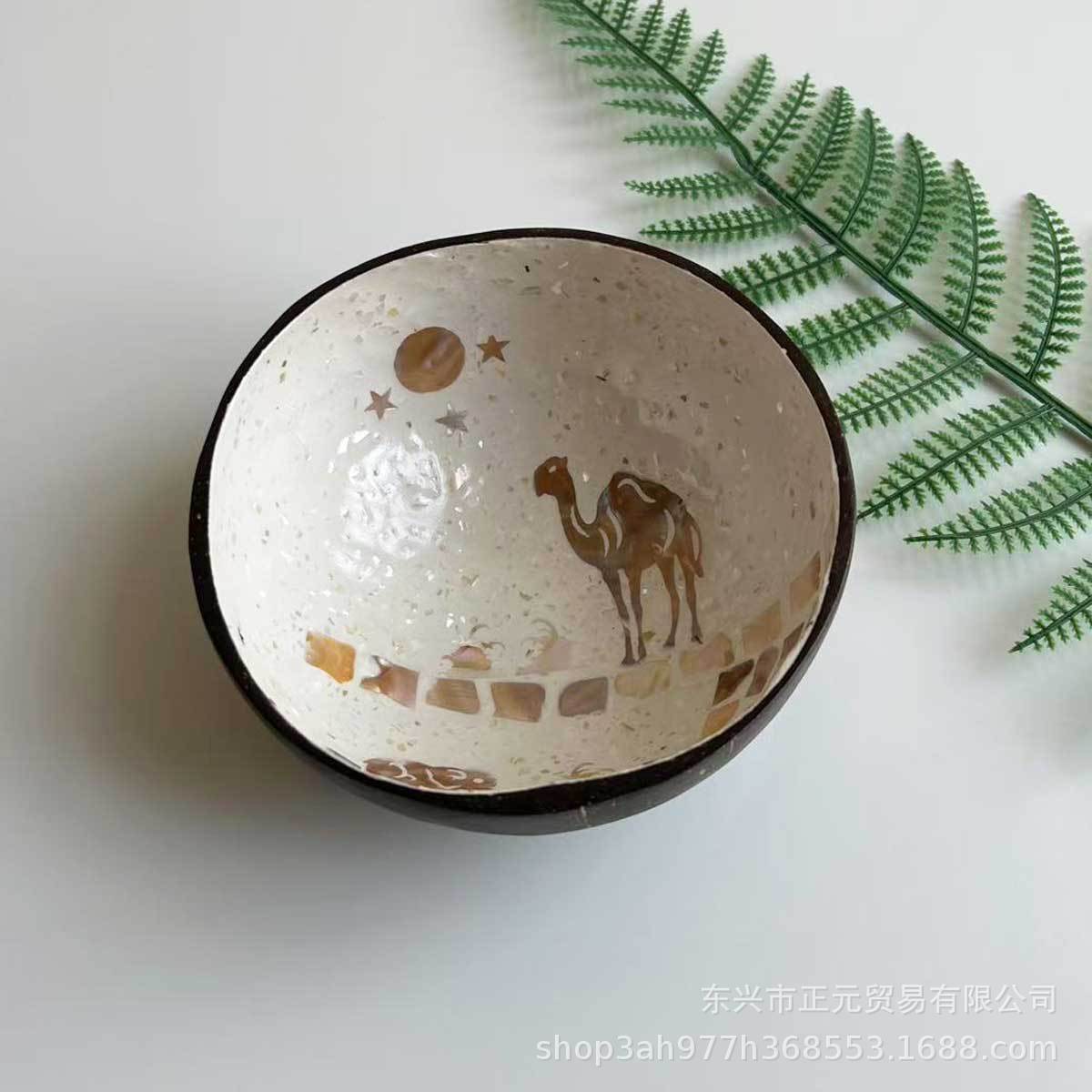 Tazón de coco, bandeja de almacenamiento de llaves de puerta de entrada, conchas de coco, tazón de cubiertos, decoración del hogar, bandeja de almacenamiento de dulces, semillas de melón