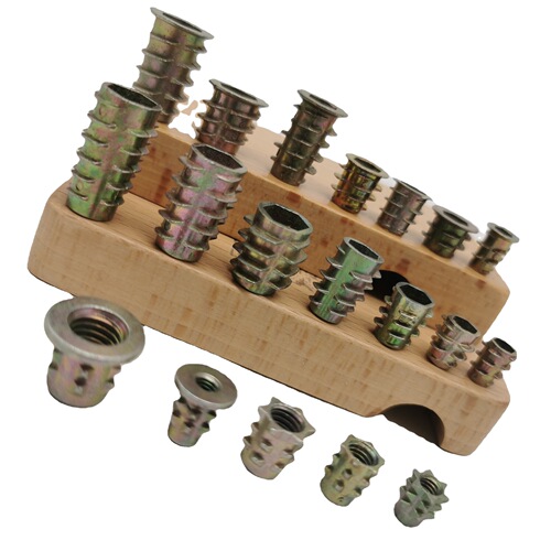 M4M5M6M8M10T type nut zinc alloy with inner and outer teeth without insert straight through furniture embedded parts undercut thorn nut