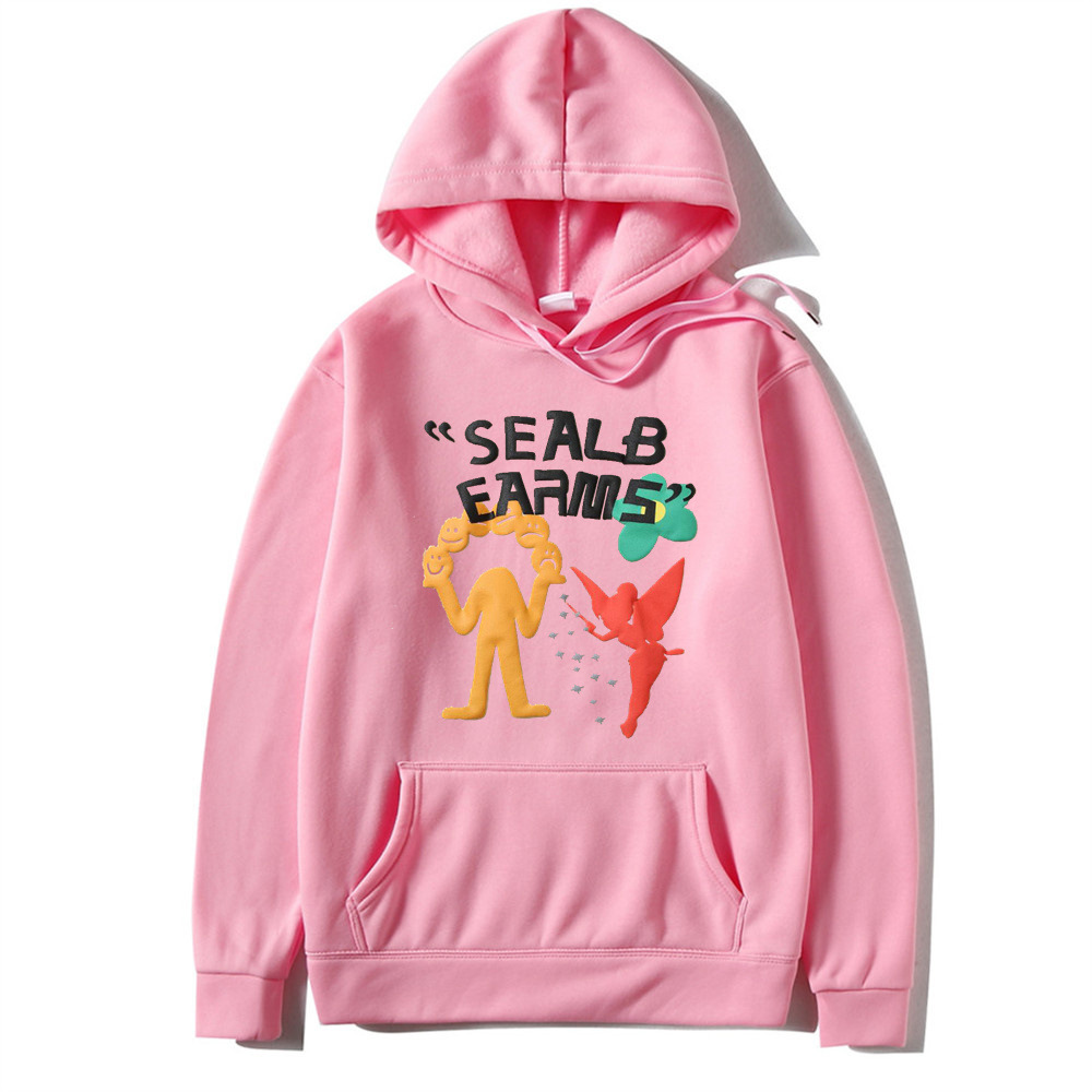 Trendy men's Kanye graffiti foam printed round neck plush sweater FOG_voghion.com