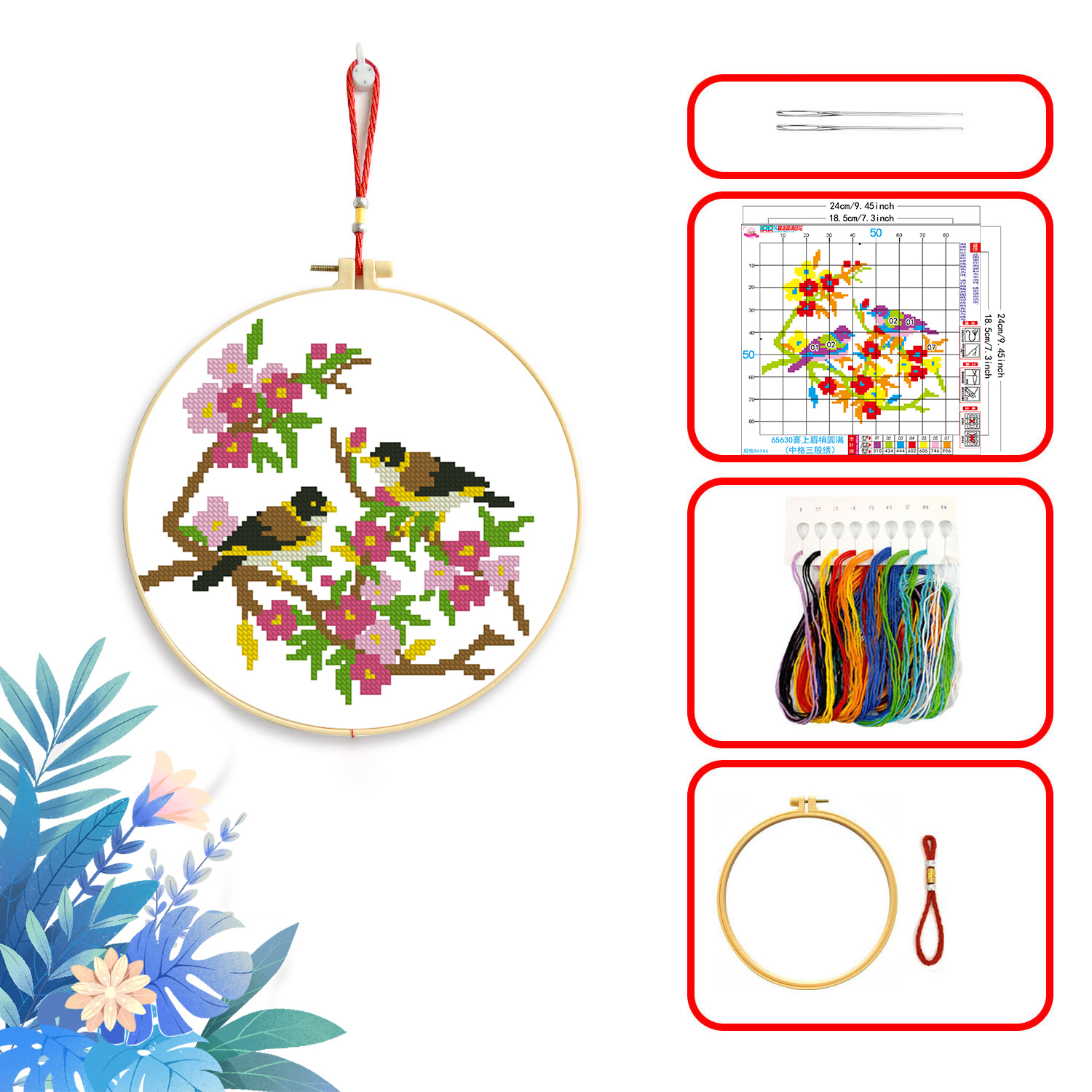 Mona Lisa Royal Cross Stitch Colección de flores y pájaros Estilo chino auspicioso, festivo y sencillo, sala de estar, bordado de hilo hecho a mano image 6