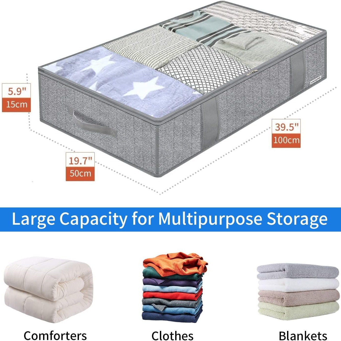 Big storage system, storage bag, foldable duvet with zipper, transparent belt bag 2