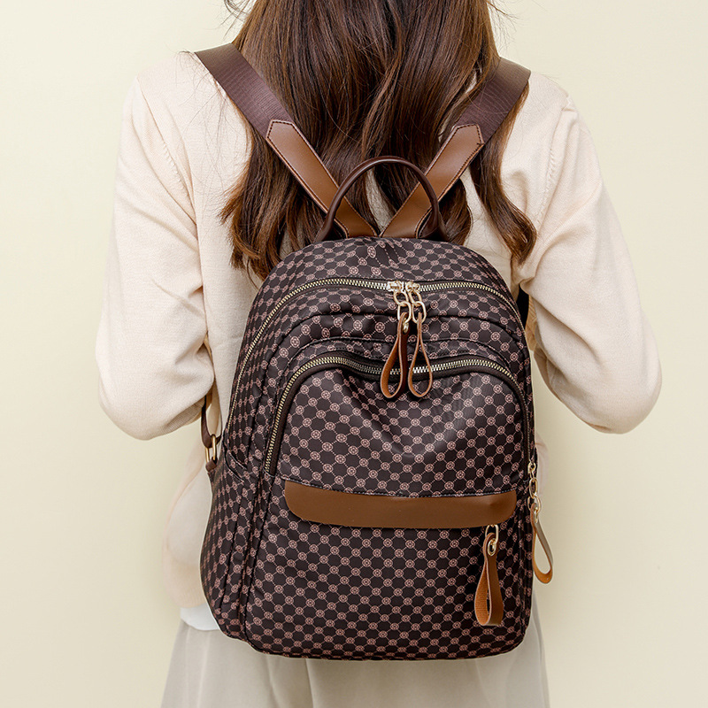 2024 otoño nuevo estilo casual señoras PU mochila moda retro de gran capacidad para viajes al aire libre mochila mochila escolar marea