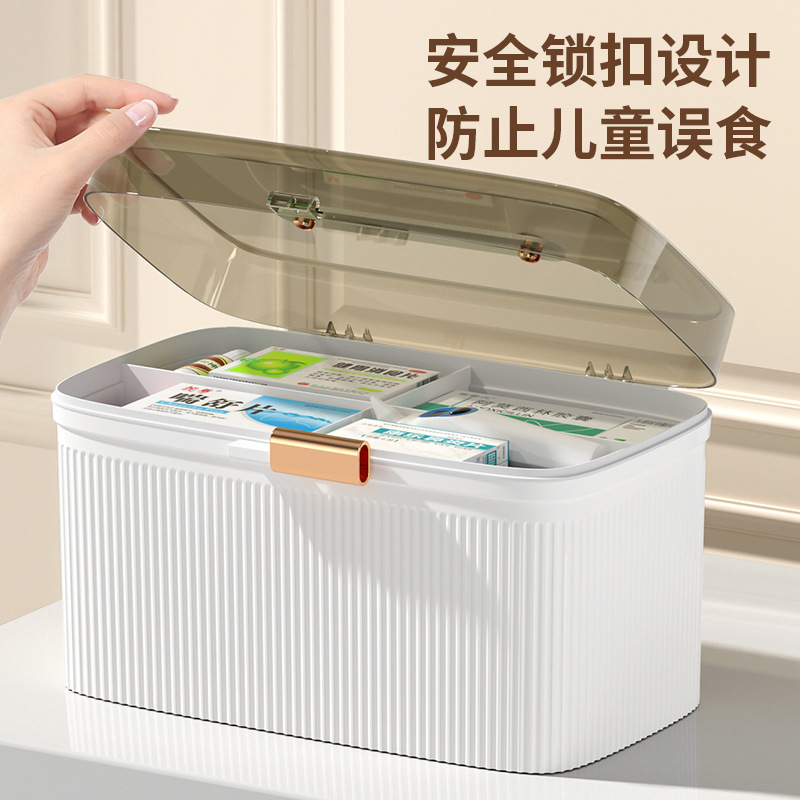 Portable children's household light luxury storage box Transparent medicine box household large capacity wholesale