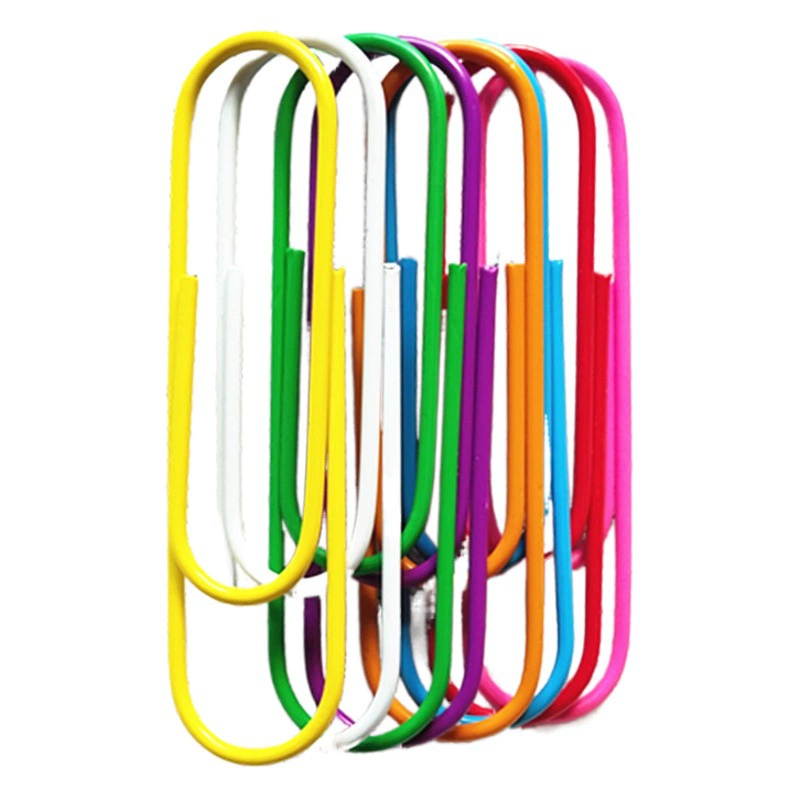Трансграничная 100 мм цветная скрепка для бумаг большая креативная металлическая скрепка с пластиковым покрытием закладка для скрепки мультяшная Скрепка