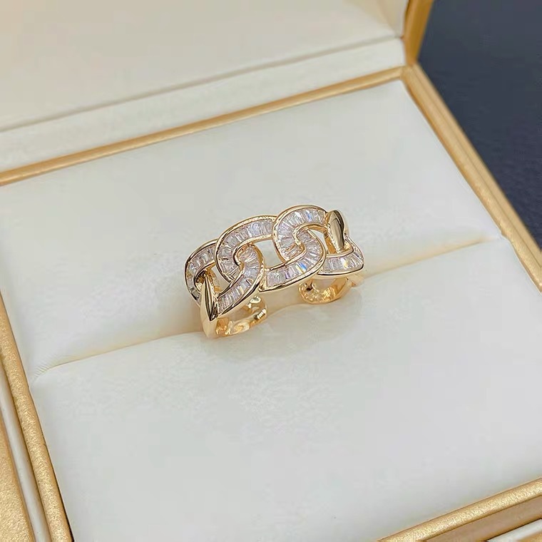 Modern Style Heart Shape Metal Plating Zircon Womenu0027S Rings 1 Piece