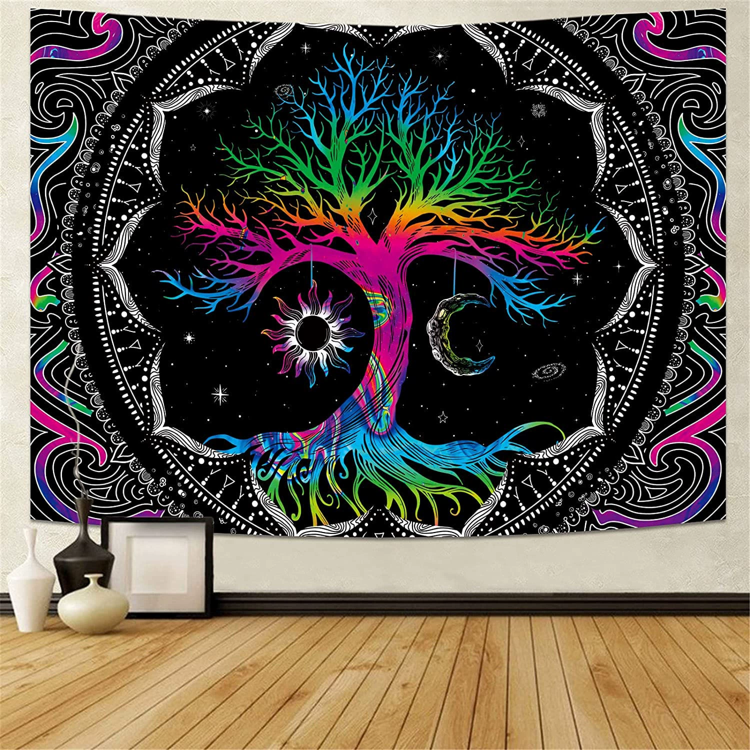 Cross -border Life Tree Psychedelic Manu Tapestry Tapestry Better and Sun Bohemia Background Cloth