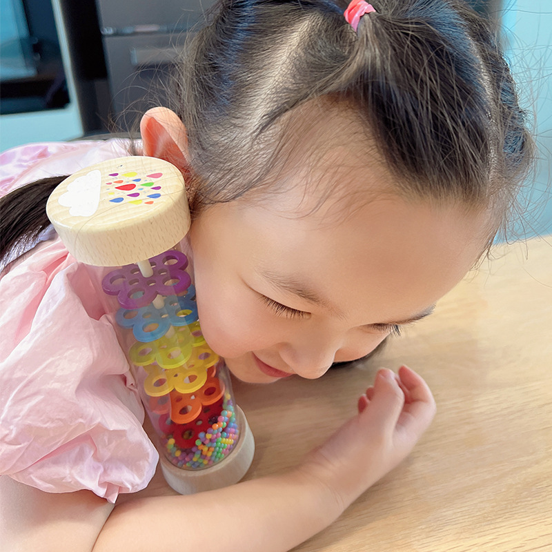 Instrumento musical de iluminación musical tubo de sonido de madera para niños ORF Montessori rompecabezas educación temprana coordinación mano-ojo entrenamiento juguete
