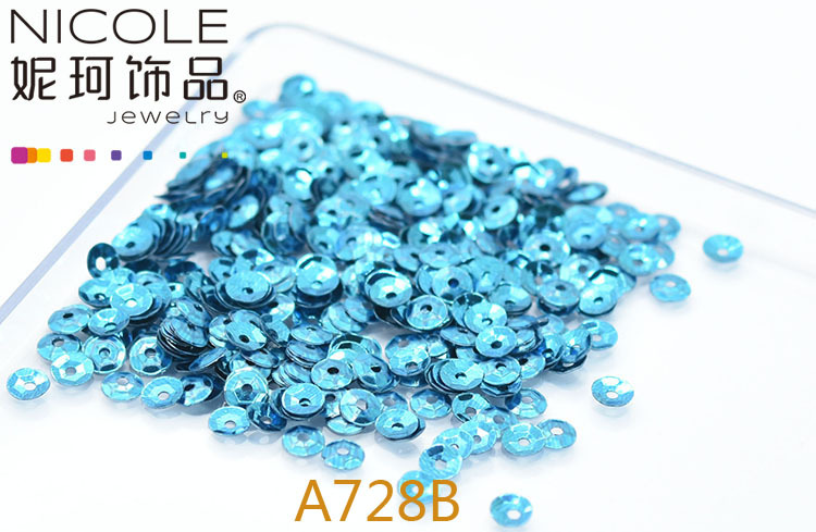 Austria importó lentejuelas 4mm cóncavo bordado francés Glitter Ropa Accesorios 10g Pack