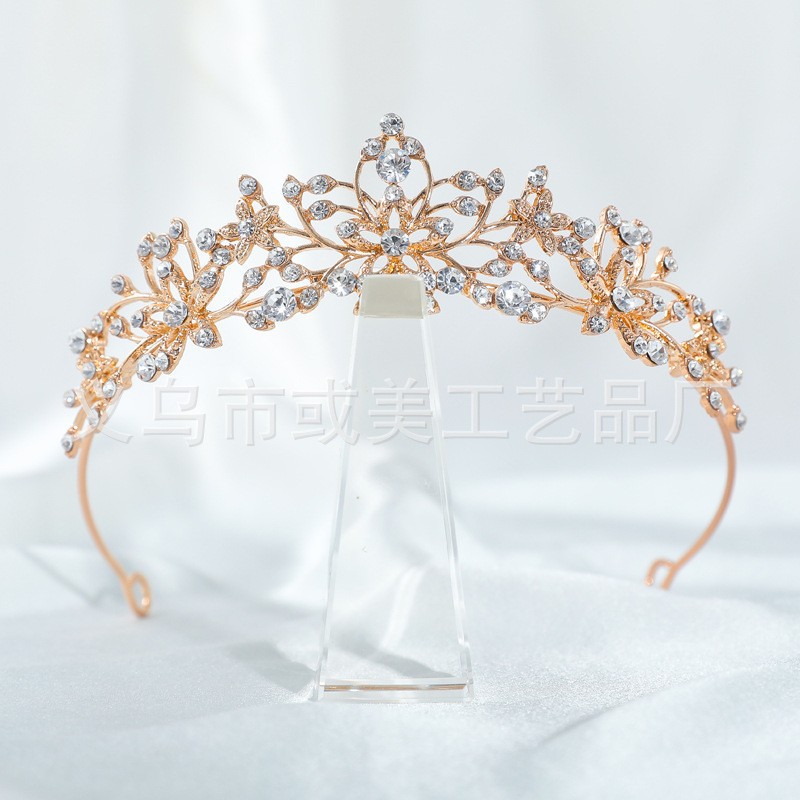 国境を越えた売れ筋合金ラインストーンブライダルヘッドドレスクラウン西洋結婚式ヘアアクセサリーハイエンドヘッドドレス卸売