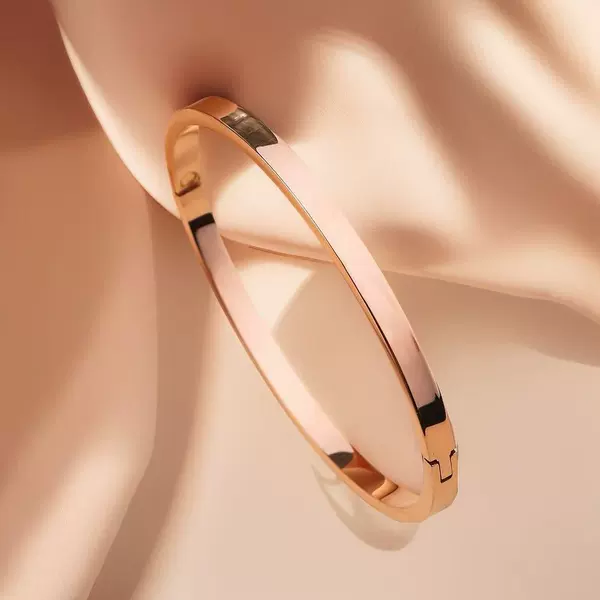 Golden bracelet, pink gold, 4mm
