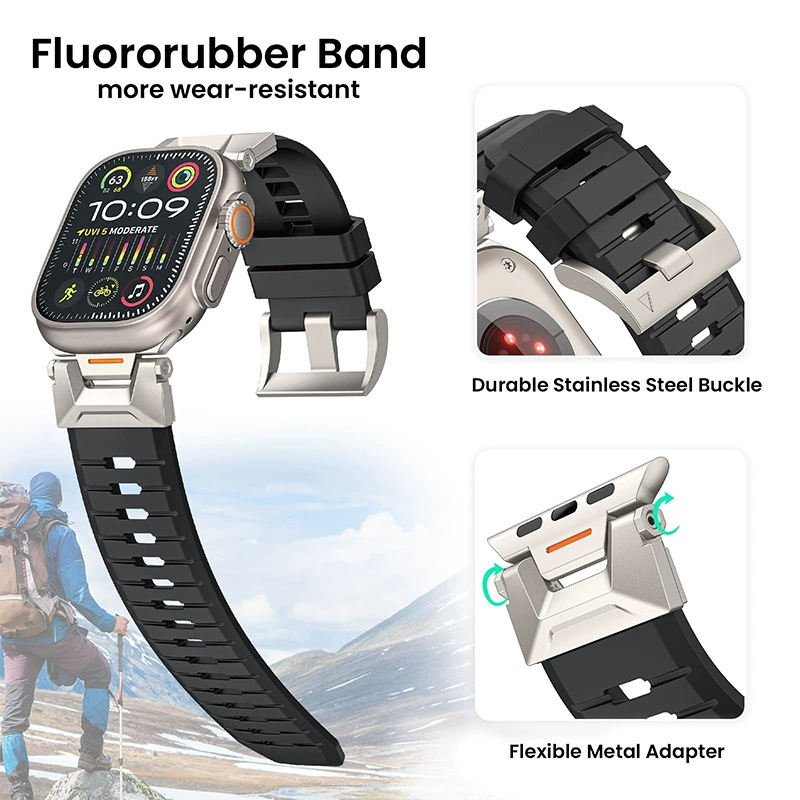 Подходит для Apple Watch премиум ремешок для Applewatch 8, флуороэластичный ремешок, ремешок для iWatch 9
