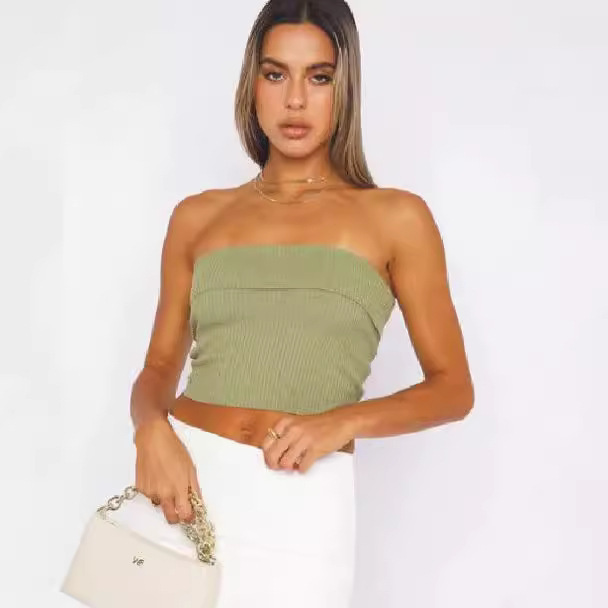 2024 Amazon new tube top three-color texture slim fit sexy slimming pit inner tube top for women 2024 Amazon new tube top three-color texture slim fit sexy slimming pit inner tube top for women