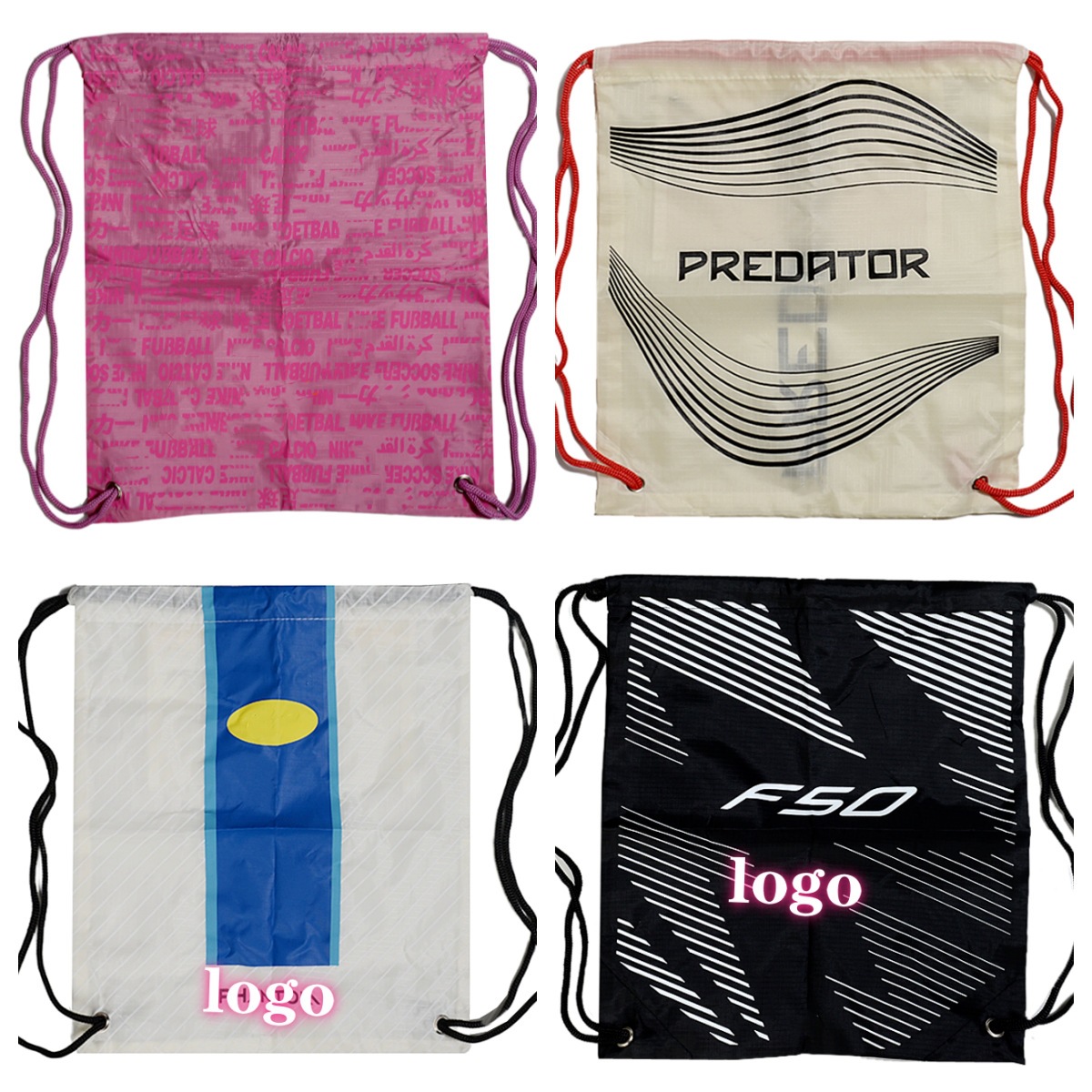 Wholesale basketball and football shoe bags, drawstring backpacks, sports equipment lightweight hiking bags, storage Oxford cloth bags