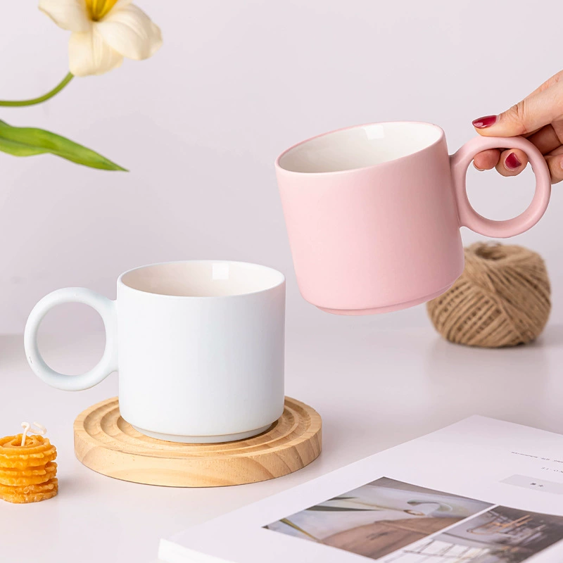 Matte cute fresh ceramic coffee tea cup, internet celebrity, Birthday gift, custom-made