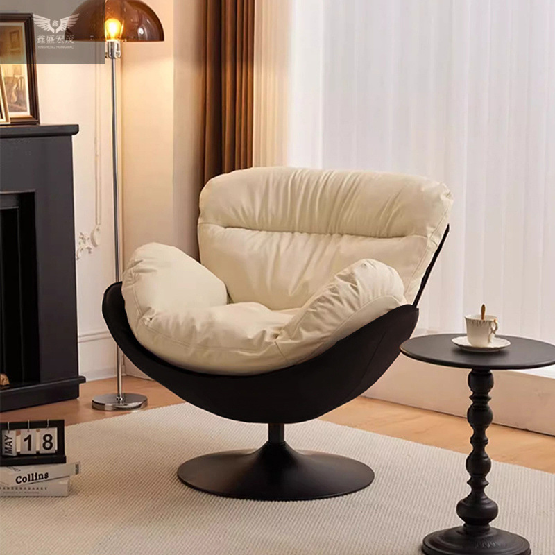 Silla de cáscara de huevo simple moderna sofá sala de estar hogar silla de diseño retro ocio sofá giratorio