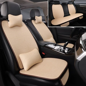 Factory wholesale car seat cushion four seasons universal breathable linen fabric fully surrounded seven-piece car seat cushion