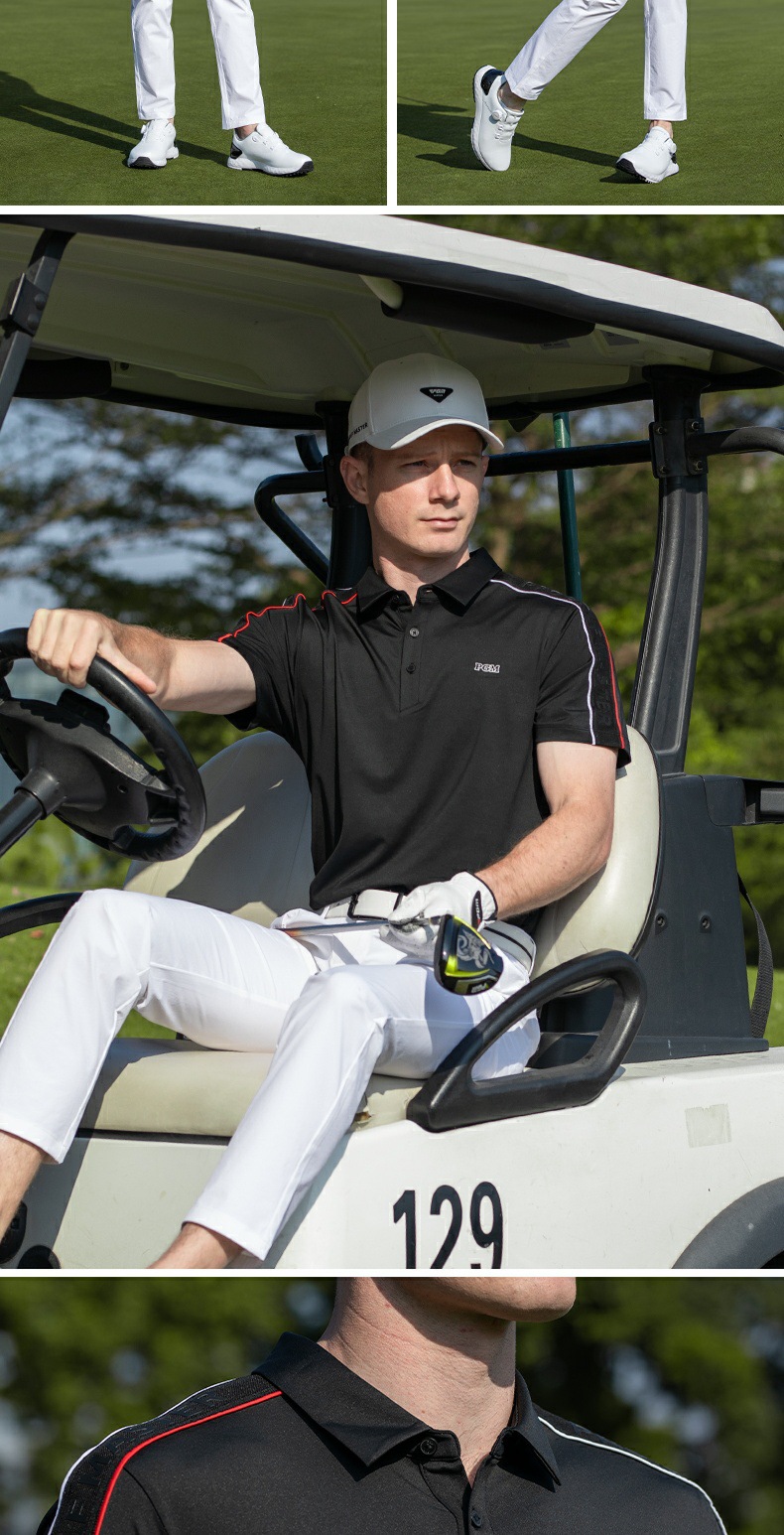 Áo polo nam tay ngắn golf hút ẩm nhanh khô, co giãn cao — YF772-Tay ngắn màu đen [Vải hút ẩm nhanh khô/đàn hồi cao/rất rộng và phong cách], YF772-Tay ngắn màu trắng [Vải hút ẩm nhanh khô/đàn hồi cao/rất rộng và phong cách] chi tiết 12