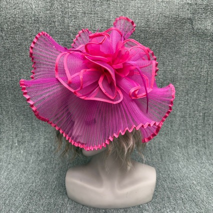 Factory direct sales of exaggerated mesh hair accessories, large head flowers, feather flower hair clips for stage performances and runway shows, wholesale