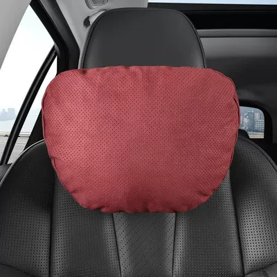 Seat Neck Pillow – Headrest - upgraded-perforated-deerskin-velvet-skin-friendly-and-breathable-volcano-red-single-headrest-standard