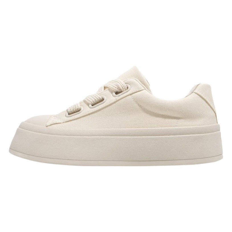 Женские белые кроссовки на толстой подошве, лето 2025, новые женские туфли, нишевые повседневные кеды, универсальные студенческие кеды из холщовой ткани, тренд