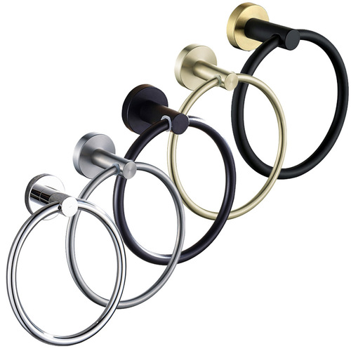 Sheng Ruijia bathroom 304 stainless steel brushed gold towel ring bathroom hardware pendant cross-border black towel ring