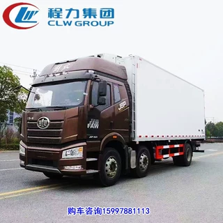 【绿通冷藏车】解放J6P前四后四高顶双卧铺冷链车（国六新款）