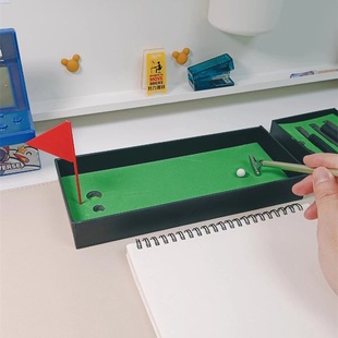 Mini Golf Set Pen, Fun and Interesting Decompression Creative Gift Desktop Ornament Driving Range Ballpoint Pen