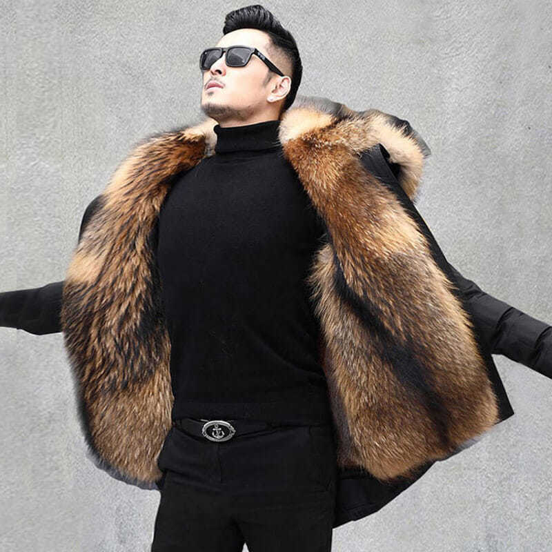 Pique superó el revestimiento de visón para hombres invierno nuevo abrigo de piel de estilo de invierno imitación de abrigo de piel de estilo largo
