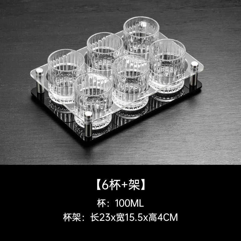 Taza de 100ml con patrón de estrella (dos pares) 6 + porta-taza