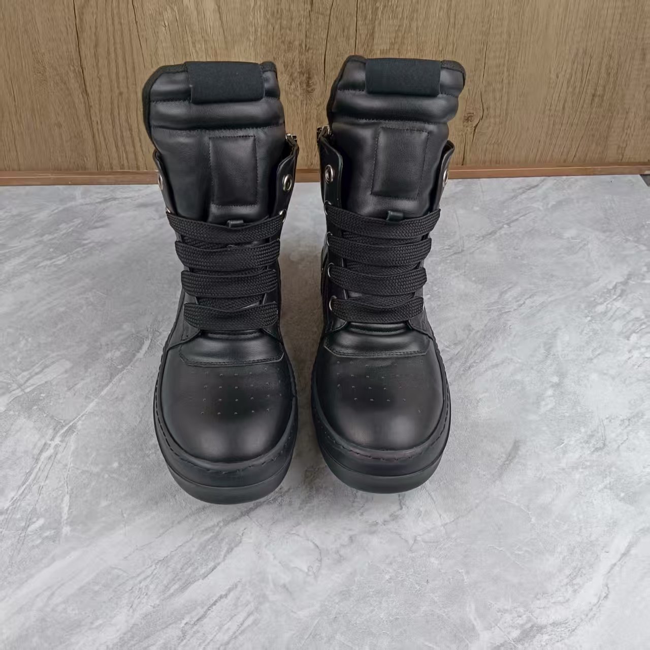 Herren High Top Martin Boots Aus Echtleder Mit Dicker Sohle_voghion.com