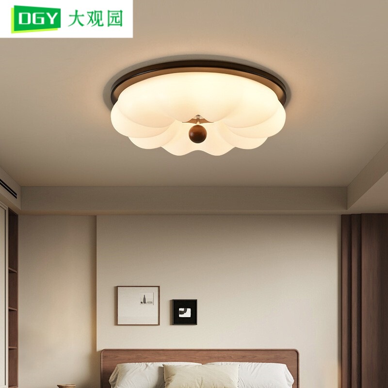 Bedroom Lamp Ceiling Lamp Retro Pumpkin Lamp Mid-Century Style Study Lamp Kidsren's Room Master Bedroom Walnut Color Lamp 357L