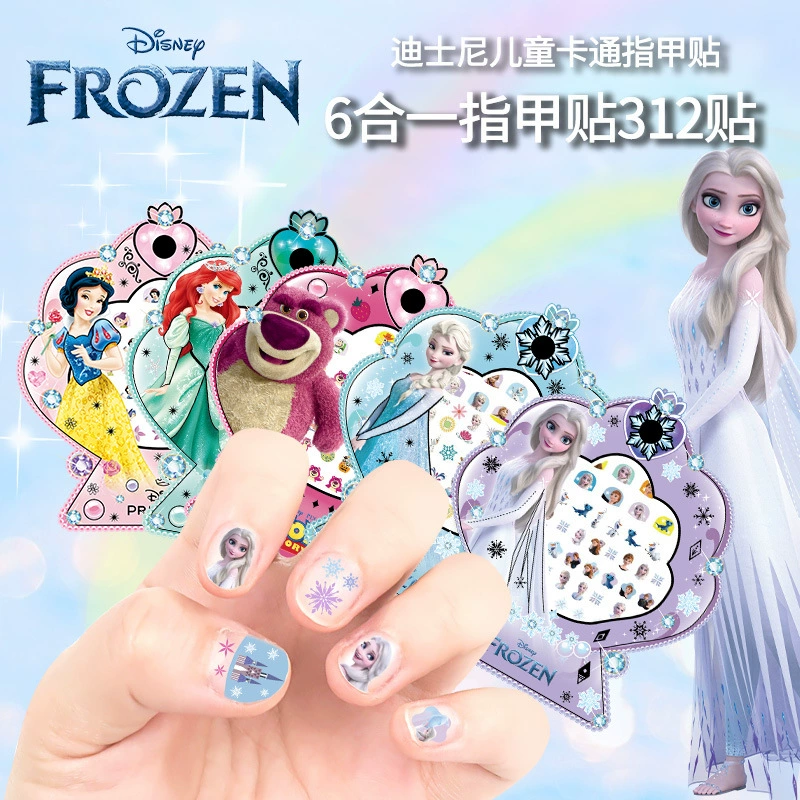 Подлинные 3D светящиеся белоснежные Замороженные Мультяшные наклейки для ногтей детские наклейки для ногтей девушки