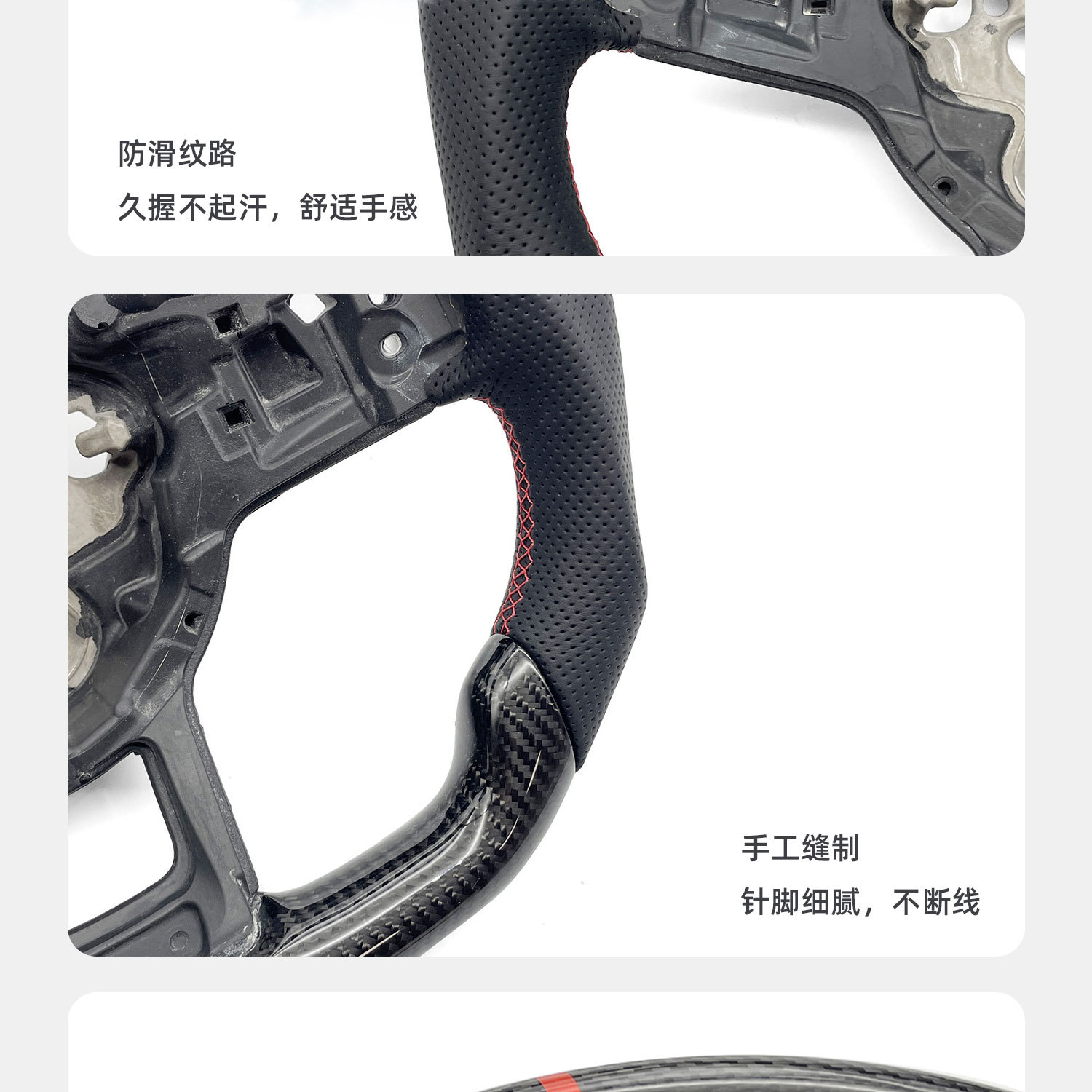 Suitable for Golf 7Gti Golf 7 Carbon Fiber Rline Sports Steering Wheel with Red Center Cap