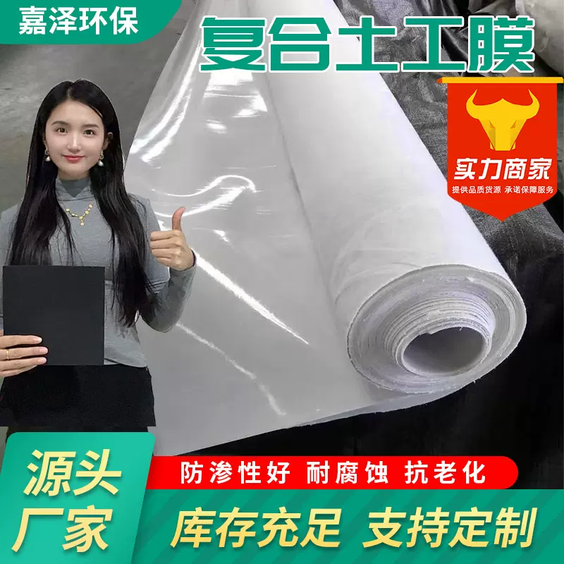 短丝防水复合土工膜蓄水池河道护坡两布一膜800克复合一