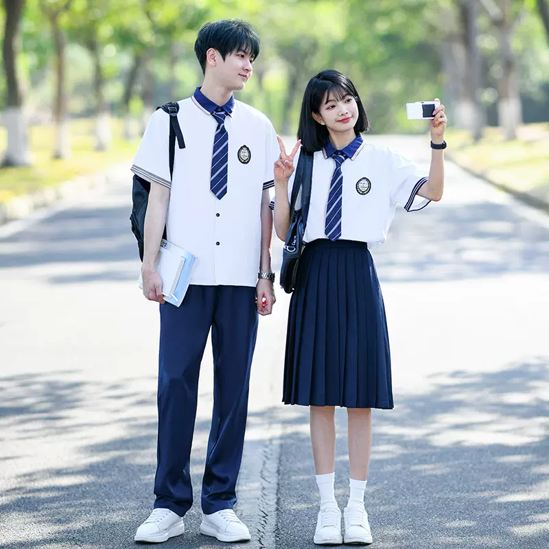 2025情侣装短袖初高中生运动会学院风学生班表演服装