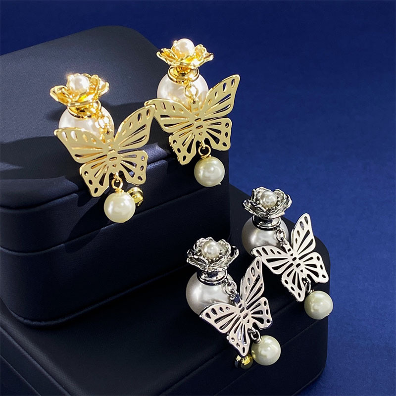 1 Pair Elegant Butterfly Plating Copper Drop Earrings display picture 1