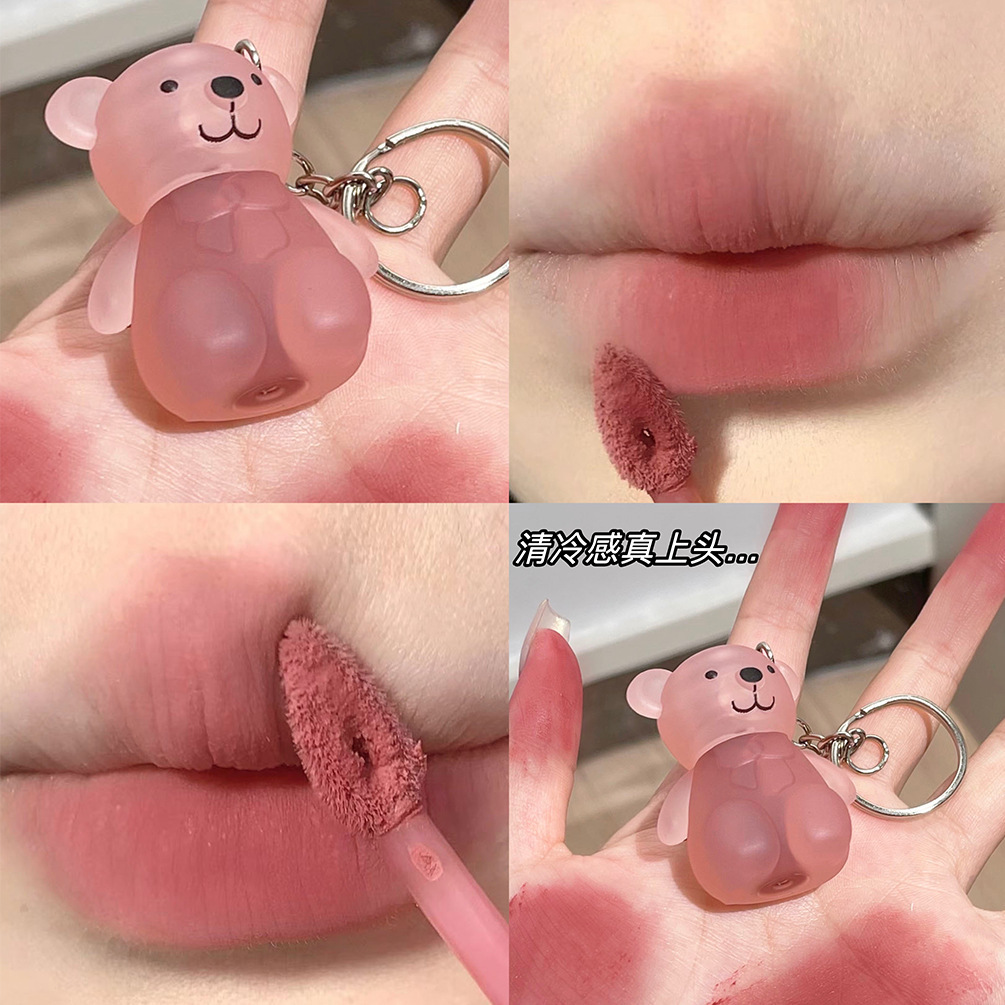 Valor de arte de Xie Rui, mini oso velvet lipstick, maquillaje, esmalte labial blanco, lápiz labial al por mayor.