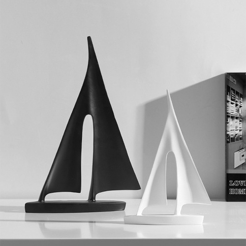 Nordic modern simple sailboat small ornaments resin crafts creative living room office desktop home decorations