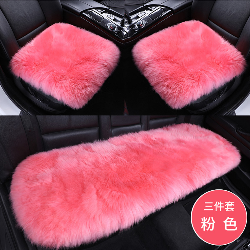 Cross-border New Australian Small Three-piece Set Tie-free Non-slip Seat Cushion Fur One-piece Warm Seat Cover Wool Car Cushion