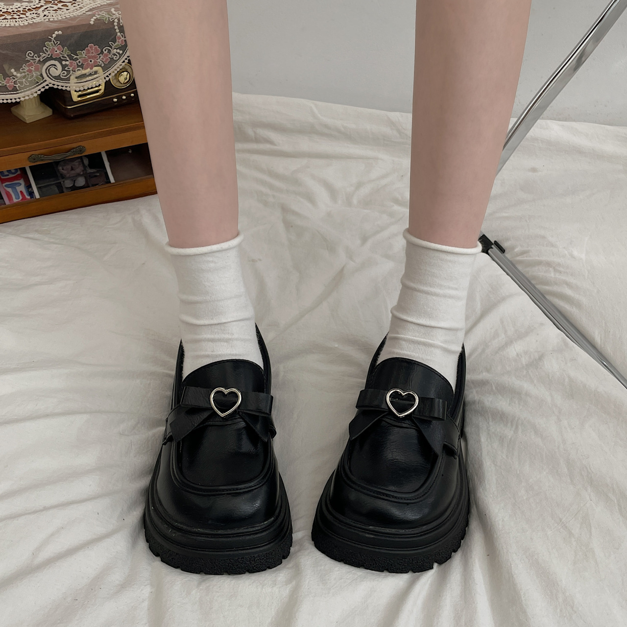 영국 작은 가죽 신발 여성 여름 2022 새로운 일본 JK 유니폼 메리 제인 신발 올매치 디자인 틈새 싱글 레이어 신발