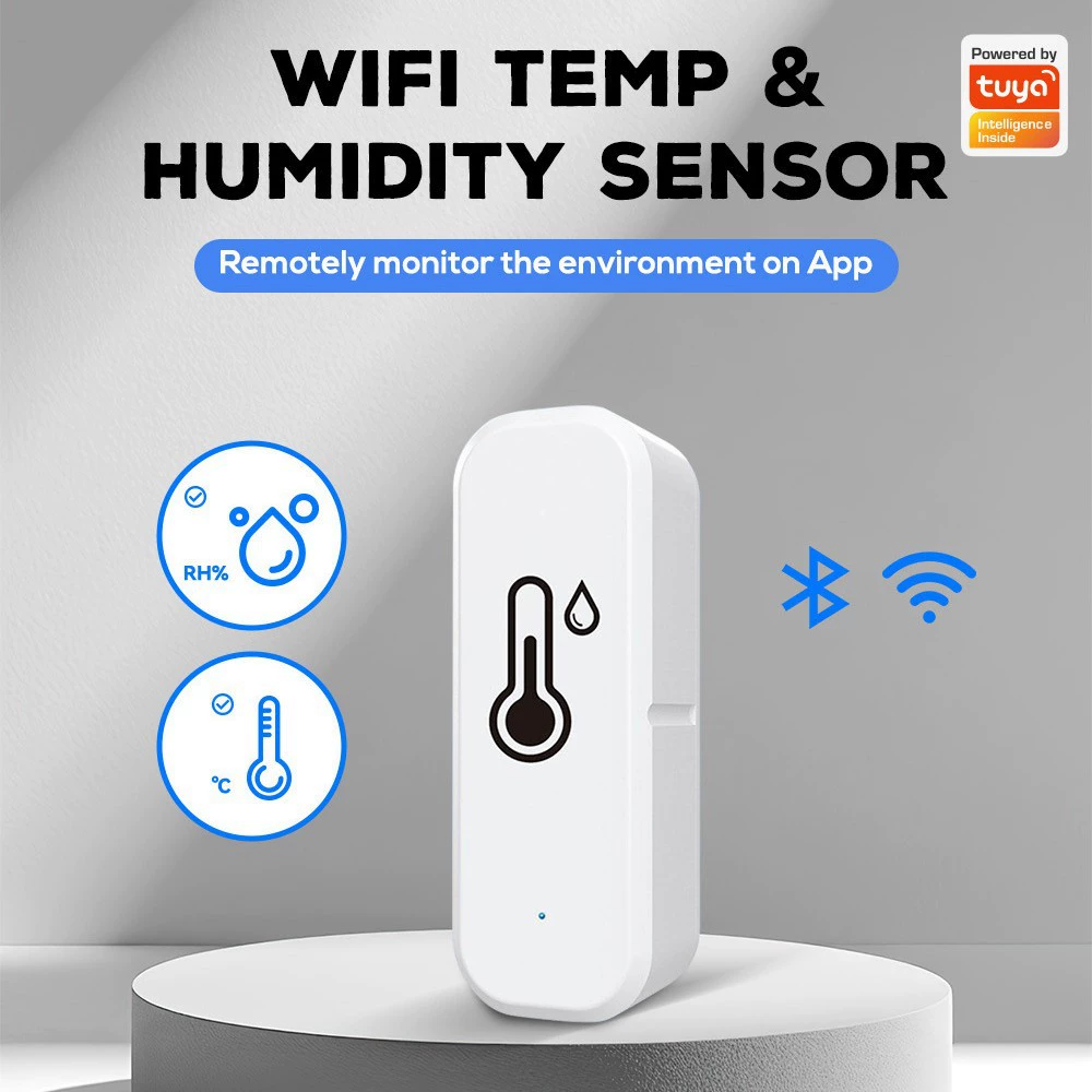 Tuya Tuya Wi-Fi Bluetooth детектор температуры и влажности комнатный Wi-Fi детектор температуры и влажности Wi-Fi датчик
