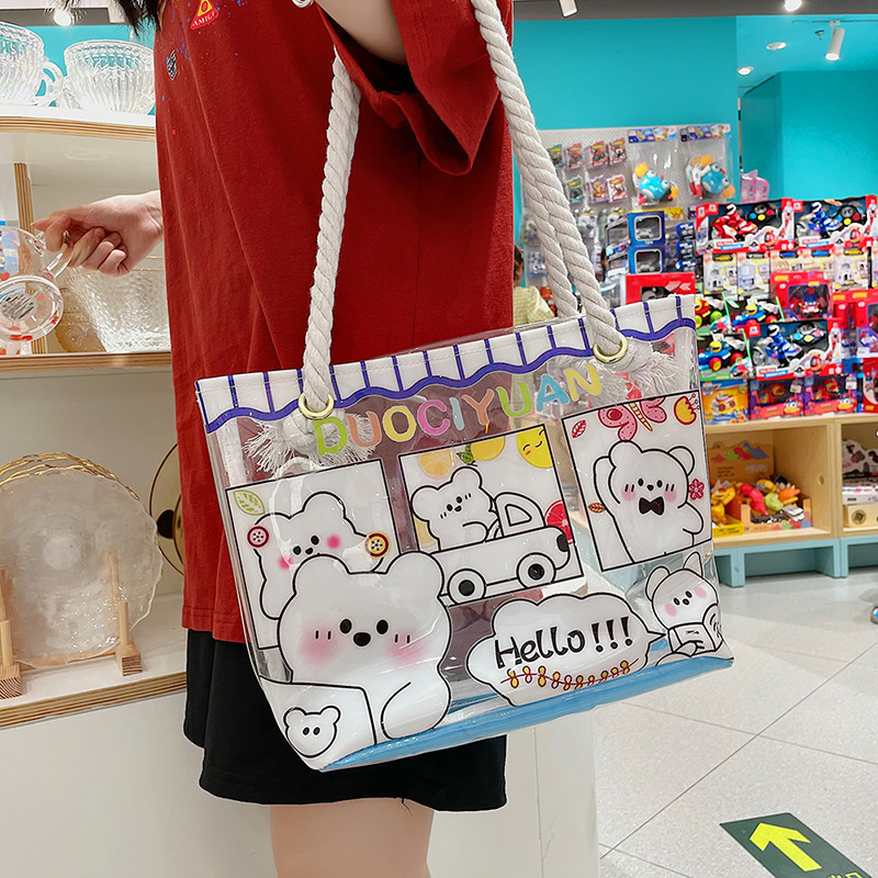 Wholesale Cute Little Bear Bunny Transparent Pvc Shoulder Messenger Bag Nihaojewelry display picture 39